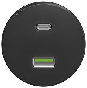 Kliklap - Retro USB aljzat A+C keret nélkül, antracit