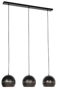 Okos függőlámpa fekete, arany belsővel, 3 izzóval, Wifi ST64-gyel - Buell