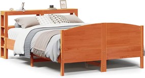 vidaXL viaszbarna tömör fenyőfa ágy matrac nélkül 120 x 190 cm