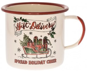 Bádog bögre szánnal 11x11x10 cm