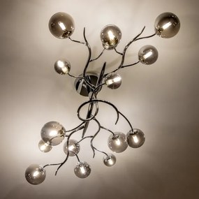 Brilagi - LED felületre szerelhető csillár MISTEL 15xG9/3W/230V fekete króm/füstszínű