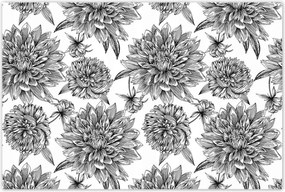 Poszterek 120x80 Fekete-fehér grafika Virág