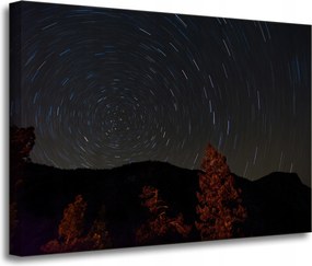 Vászonkép Természet Erdő Éjszaka Hegyek Absztrakt Fák 70x50