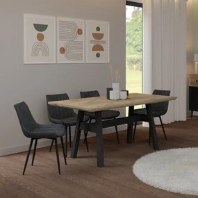 PORTOFINO asztal | Viking tölgy + Fekete
