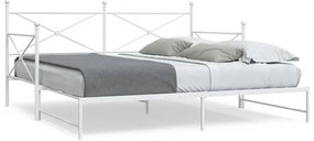Daybed with Trundle without Mattress White 107x203 cm acél