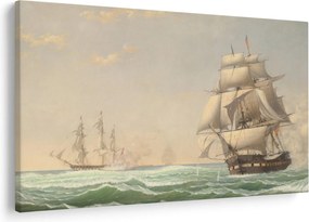Kép - Fitz Henry Lane, The United States Frigate President Engaging the British Squadron, reprodukciók (90x60 cm)