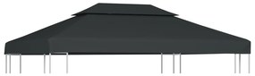 vidaXL antracitszürke kétszintes pavilon tetőponyva 310 g/m² 4 x 3 m