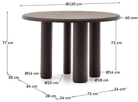 Kerek étkezőasztal ø 120 cm Mailen – Kave Home