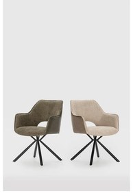 Zöld kárpitozott karfás étkezőfotel szett 2 db-os Mariel – Marckeric