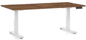 OfficeTech D állítható magasságú asztal, 160 x 80 cm, fehér alap, silverjack tölgy
