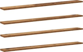 vidaXL Polcos könyvespolc 4 pcs Barna 100 x 10 x 1,5 cm Faanyag