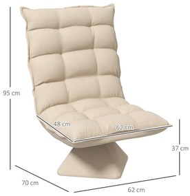 Állítható relaxációs fotel, forgatható, párnázott, bézs