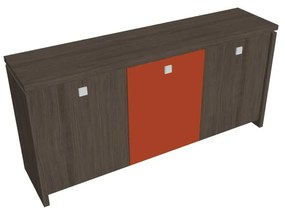 Verno alacsony szekrény 188 x 46 x 90 cm, kombinált ajtó, antracit tölgy / narancs