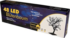 NEXOS Dekoratív LED fa virágokkal 45 cm hideg fehér