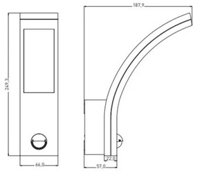 LED Kültéri fali lámpa érzékelővel LED/10W/230V IP54