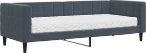 vidaXL sötétszürke bársony heverő matraccal 80 x 200 cm