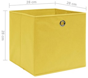 4 db sárga nem szőtt szövet tárolódoboz 28 x 28 x 28 cm
