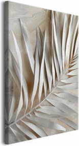 Nagy Vászonkép a nappaliba Levelek a vászonra Boho Fehér Bézs Fali dekoráció