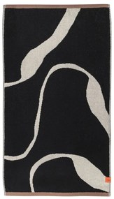 Fekete-fehér bio pamut fürdőlepedő 70x133 cm Nova Arte – Mette Ditmer Denmark