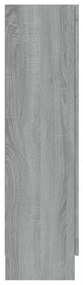 szürke sonoma színű szerelt fa vitrinszekrény 82,5x30,5x115 cm