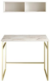 Íróasztal Gama - White, Gold