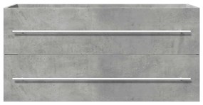 Betonszürke szerelt fa mosdószekrény 100 x 38,5 x 48 cm