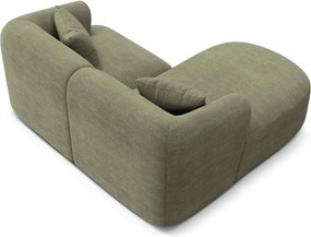 Zöld kordbársony sarokkanapé (bal oldali-heverő résszel) Campi – Cosmopolitan Design