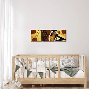 Egy ősi művészeti festmény képe (órával) (90x30 cm)