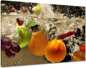 Vászonkép 100x70 Gyümölcsök a vízbe esve