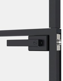 fekete edzett üveg és alumínium vékony beltéri ajtó 102x201,5cm