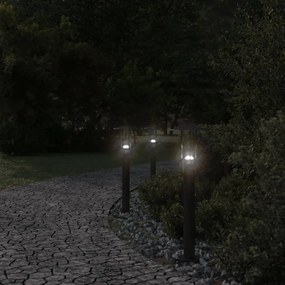 3 db fekete rozsdamentes acél kültéri állólámpa 60 cm