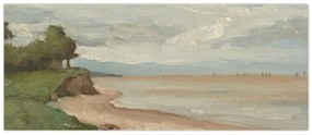 Kép - Jean-Baptiste-Camille Corot, Beach Near Etretat, reprodukciók (120x50 cm)