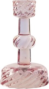 Üveg Gyertyatartó Kúpos Gyertyához Piros Livarno Home