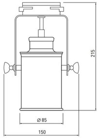 Lámpa Mennyezeti lámpatest DEMIR T,3888,1*E27, IP20, egy, fekete