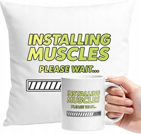 Bögre Szett Párna Ajándék Vicces Installációs Muscles Ajándék Szöveg