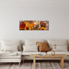 Kép - Csendélet mézes csészékkel (órával) (90x30 cm)