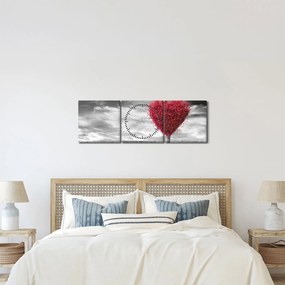 Kép - szív a fák koronájából (órával) (90x30 cm)
