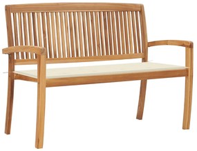 vidaXL tömör tíkfa rakásolható kerti pad párnával 128,5 cm