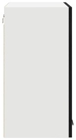 vidaXL Fekete tölgy függő üveg szekrény - 60x31x60 cm, mérnöki fából