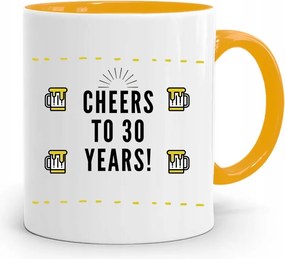 Születésnapra 30 30. 30-as Bögre Sárga Ajándék fényképes nyomattal