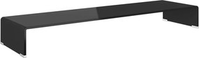 vidaXL Fekete üveg TV/monitor állvány 110x30x13 cm