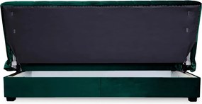 Ágyazható kanapé zöld színben, velúr kárpittal SIGMA