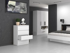 Drohmo M4 fiókos szekrény, 70x97x40 cm, fehér