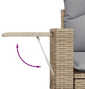 8 darabos kerti kanapé garnitúra párnákkal bézs poly rattan akáccal