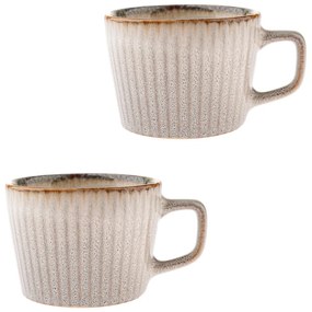 Krémszínű kőedény bögre szett 2 db-os cappucinóhoz 190 ml Tone – Dakls