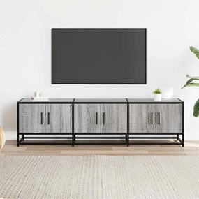 szürke sonoma színű szerelt fa és fém TV-szekrény 150x35x41 cm