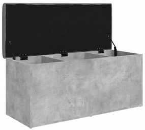 betonszürke szerelt fa tárolópad 102 x 42 x 45 cm