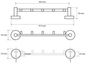 SAPHO XR214 X-Round E hrazda 5 akasztóval 39,5 cm,ezüst