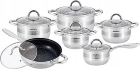 Acél Edénykészlet Ezüst 12 Db-os El KlönBerg Premium