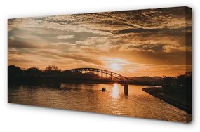Canvas képek Krakow folyami híd naplemente 120x60 cm